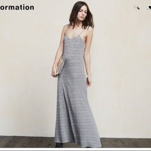 Reformation silver grey maxi dress academy